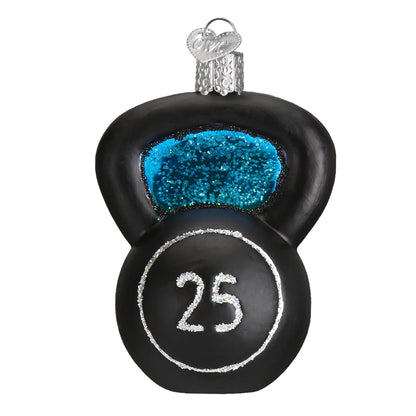Old World Christmas Kettlebell Weight glass ornament 