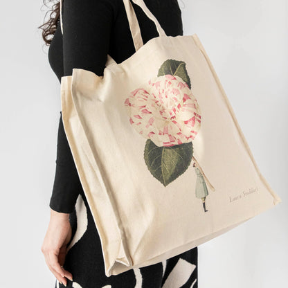 Hester & Cook Camelia In Bloom Canvas Tote bag 