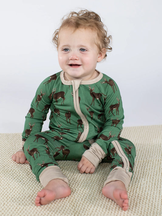 Long Sleeve Zip PJ - Deer
