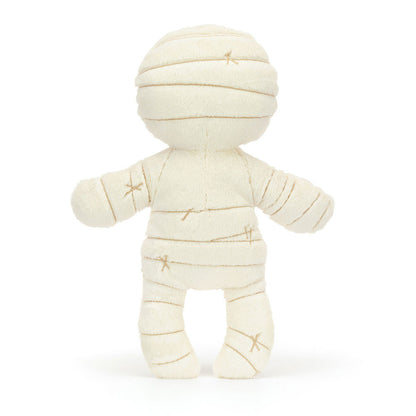 Toy mummy figure on a white background
