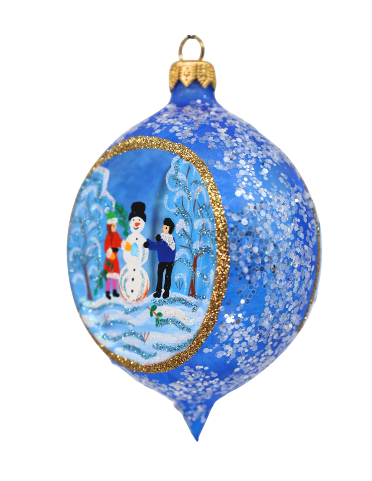 blue glass christmas vintage drop