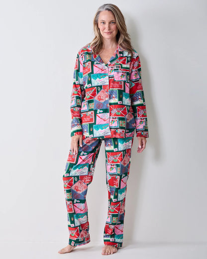 Letters to Santa Trimmed Tree Long PJ Set
