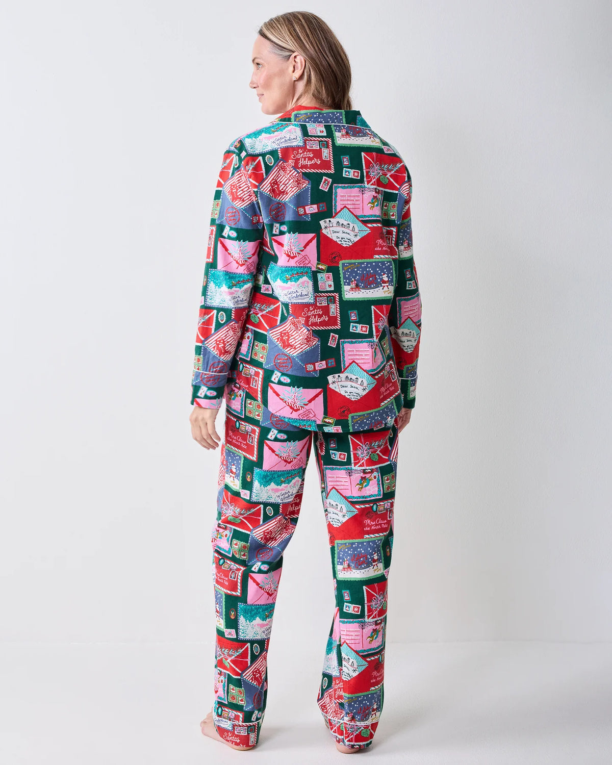 Letters to Santa Trimmed Tree Long PJ Set