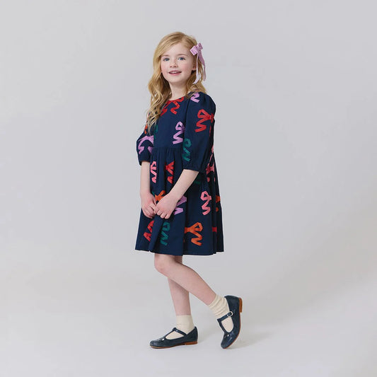 Brooke Dress - Multicolor Bow Applique