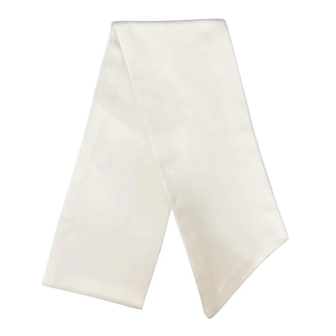 An off-white or cream-colored neck scarf or neck gaiter, shown flat against a white background.