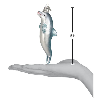 Old World Christmas Playful Dolphin ornament dimensions 