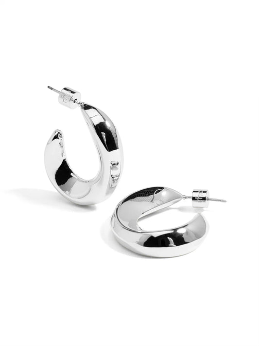 Chunky C-shape Open Hoop Earrings