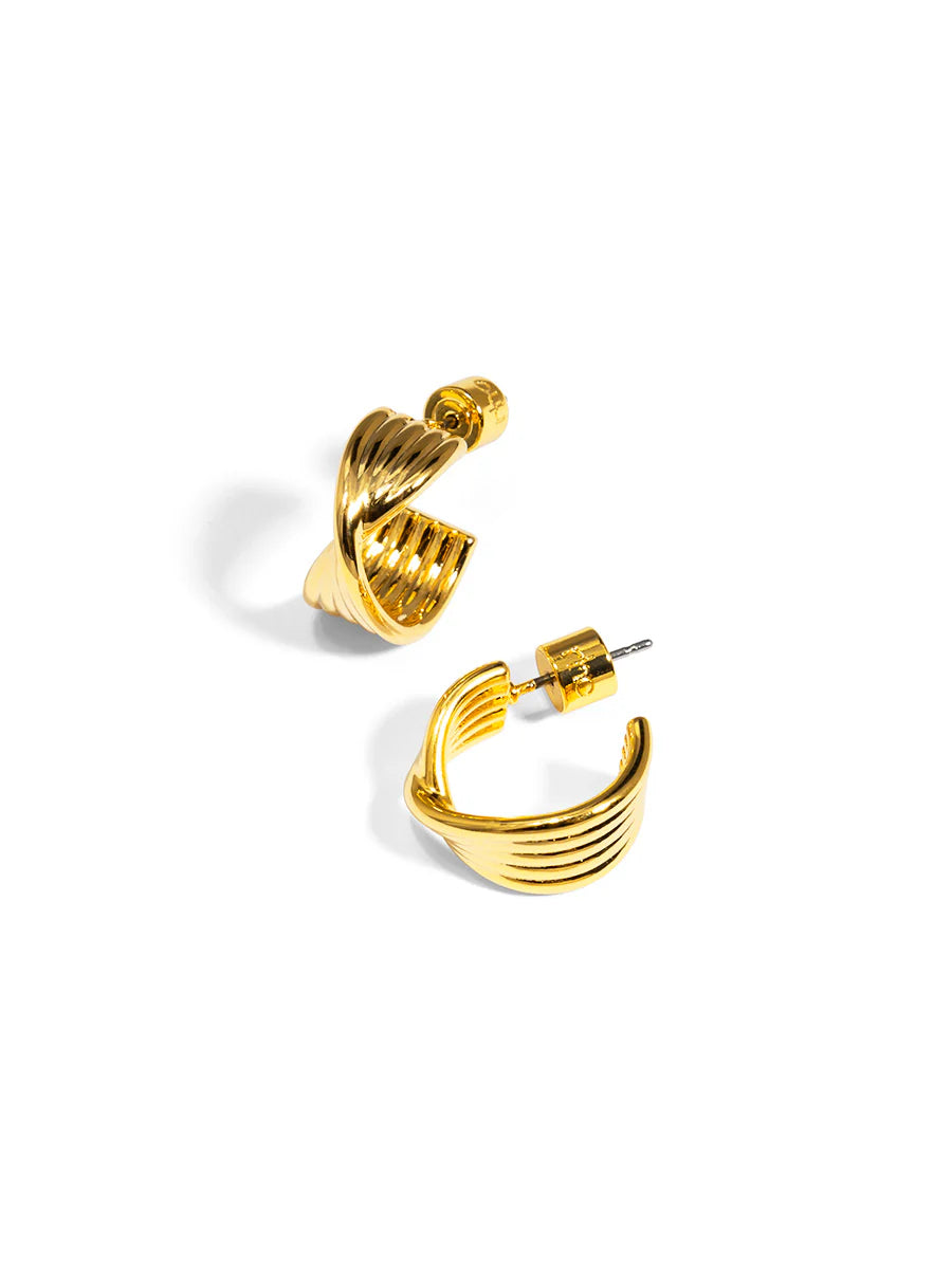 Twisted Ripple Huggie Earrings