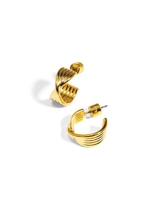 Twisted Ripple Huggie Earrings