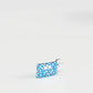 Small pouch with blue and white wave pattern on a white background