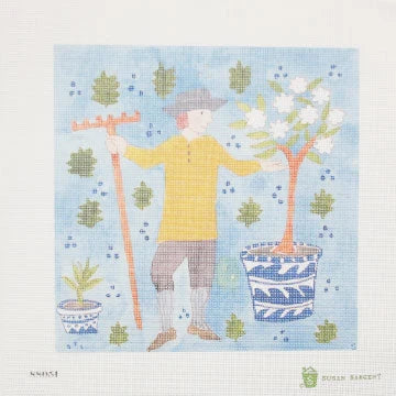 Boy Gardener Needlepoint Canvas