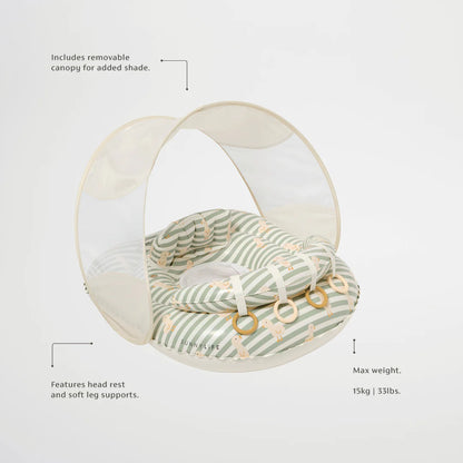 Interactive Baby Float Duck Sage Stripe