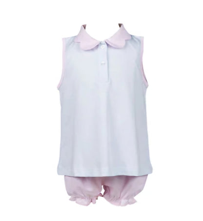Stripes Light Blue Scallop Bloomer Set
