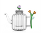 Ichendorf Botanical Teapot Snail and Amber Flower