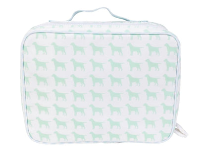 Rectangular pouch with dog pattern on a white background