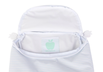 blue and white stripe bottle bag on white background