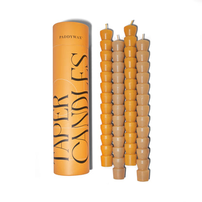 Burnt Orange & Peach Tube Tapers - Set of 4