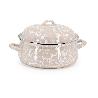 Golden Rabbit Taupe Swirl Dutch Oven Enamel Cookware