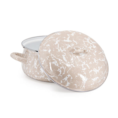 Golden Rabbit Taupe Swirl Dutch Oven Enamel Cookware