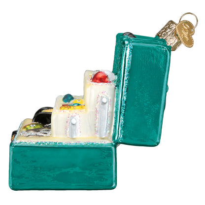 Old World Christmas Tackle Box glass ornament fishing 