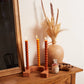 Burnt Orange & Peach Tube Tapers - Set of 4