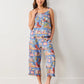 Unleashed Stories in Bookkeeper Blue Cropped Pant Pajama Set