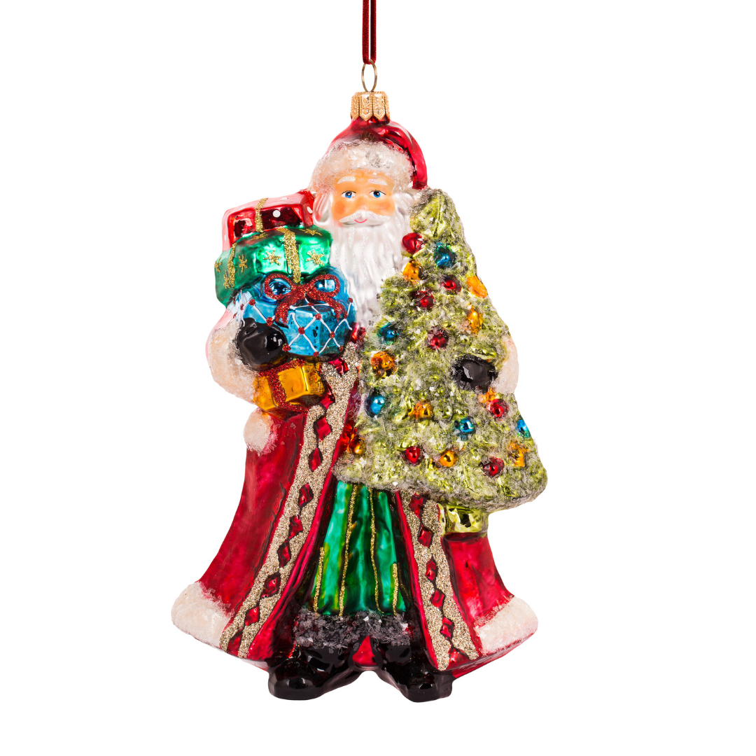 Huras Family Poland Santa's Glittering Tree glass Christmas ornament 