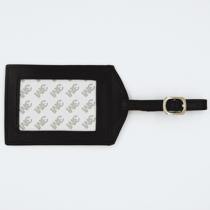 black luggage tag