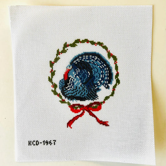 Blue Ribbon Turkey Needlepoint Canvas