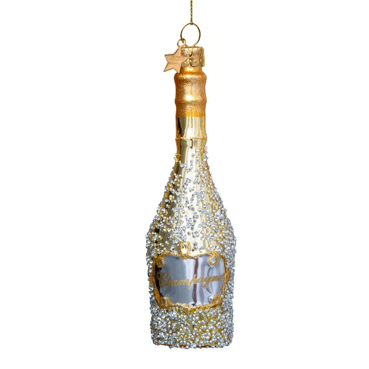 Studded Champagne Bottle Ornament