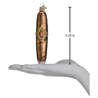 Old World Christmas Cigar ornament dimensions 
