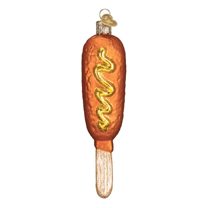 Old World Christmas Corn Dog glass ornament 