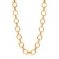 Gold chain necklace on a white background