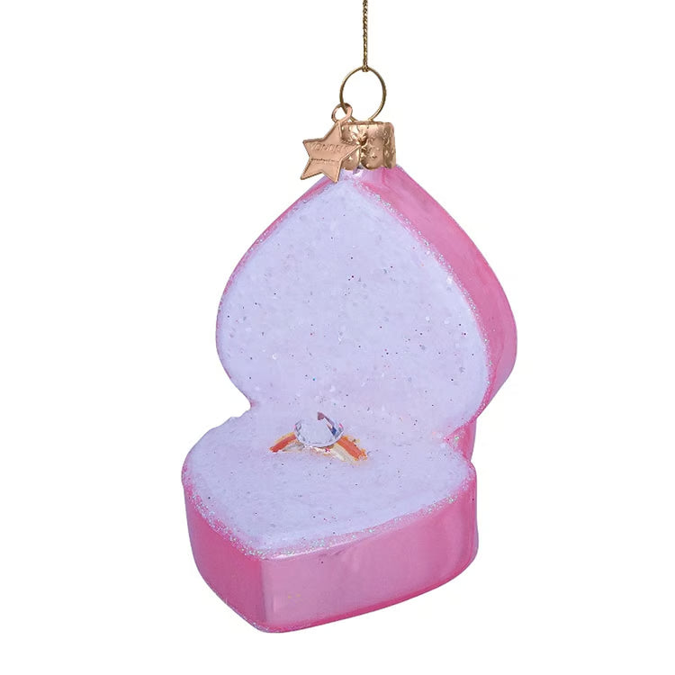 Heart Engagement Ring Box Ornament