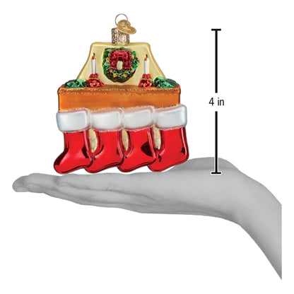 Old World Christmas Family of Four Stockings glass Ornament 
