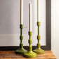 Olive Metal Taper Candlestick Holder