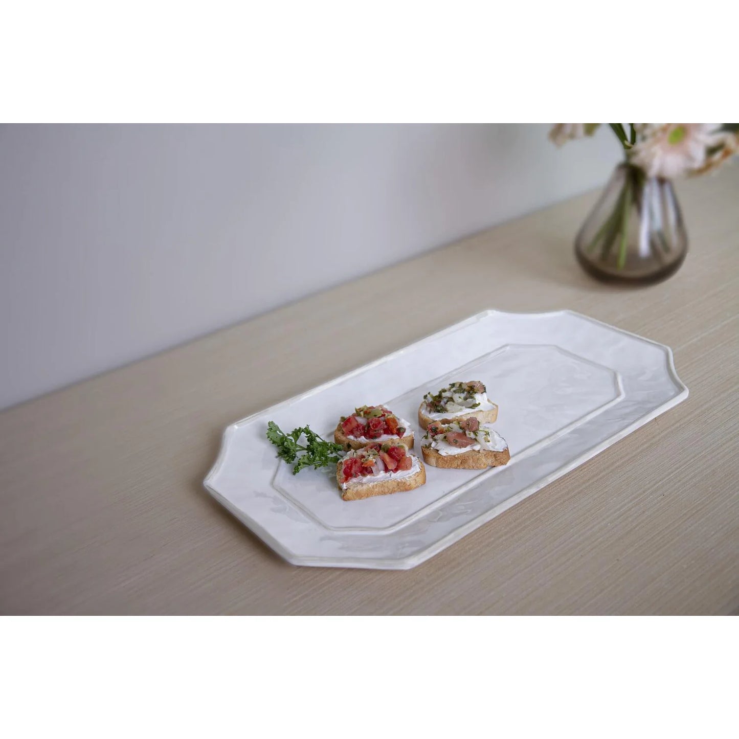 Charleston Long Rectangle Platter White