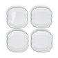 Two's Company Garden Soirée Salad Plate melamine white with green scalloped edge