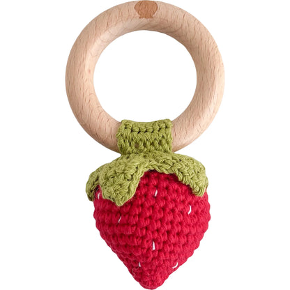 Crocheted Strawberry Rattle