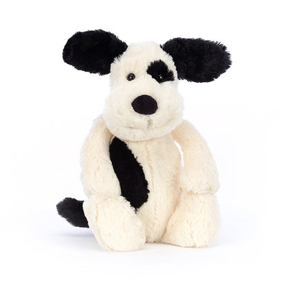 Jellycat Bashful Black and Cream Puppy Original medium plush toy 