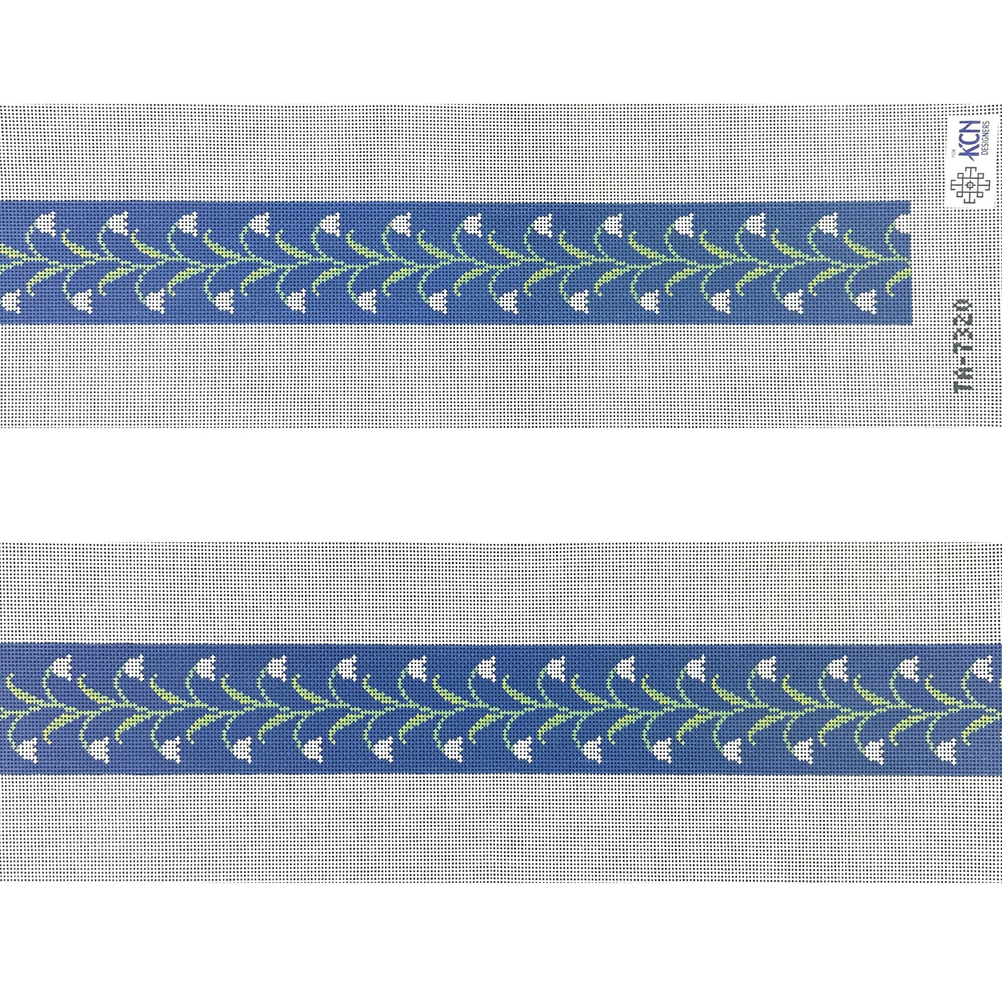 Two horizontal stripes with floral patterns on a gray background, featuring K&N branding.
