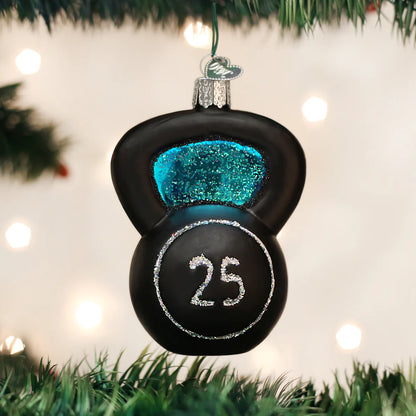 Old World Christmas Kettlebell Weight glass ornament 