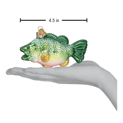 Old World Christmas Largemouth Bass green fish glass ornament 