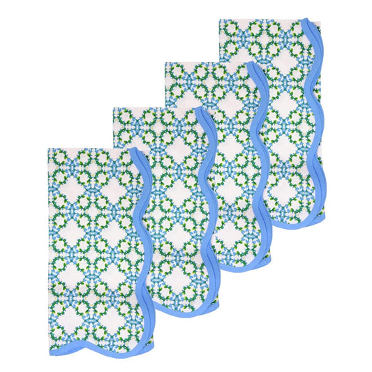Laura Park Scalloped Dinner Napkins S/4