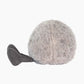 Gray fuzzy ear muff on a white background