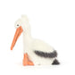 Stuffed pelican toy on a white background