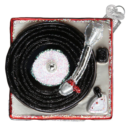 Old World Christmas Record Player glass Christmas ornament 