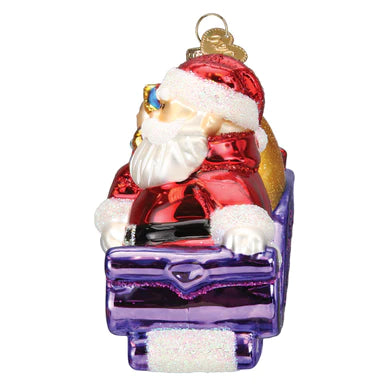 Old World Christmas Santa and Friends glass ornament Santa's Sleigh 