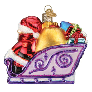 Old World Christmas Santa and Friends glass ornament Santa's Sleigh 