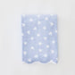 Light blue fabric with white heart pattern on a light gray background